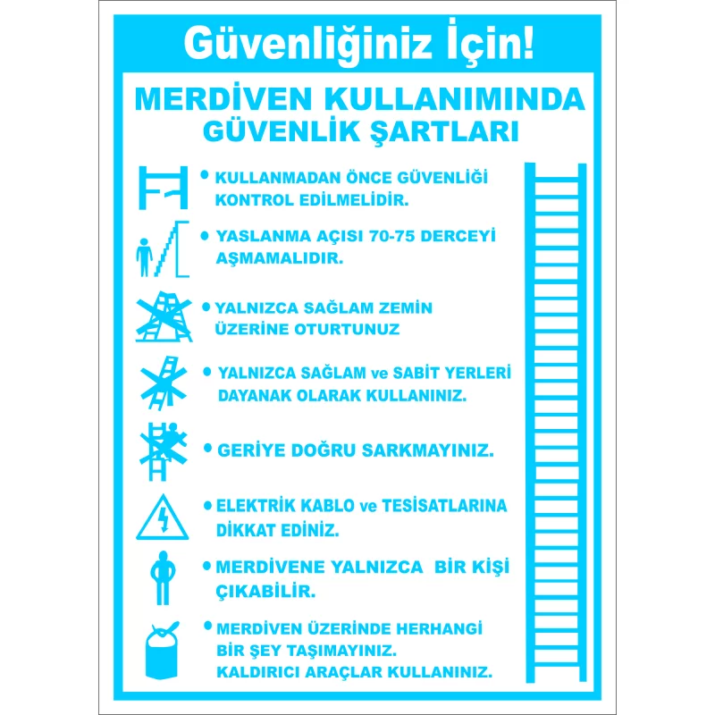 35X50 - Merdiven Kullanımında Güvenlik Şartları