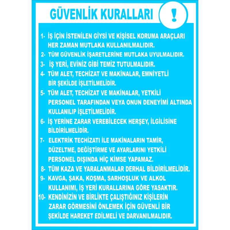 35X50 - Güvenlik Kuralları