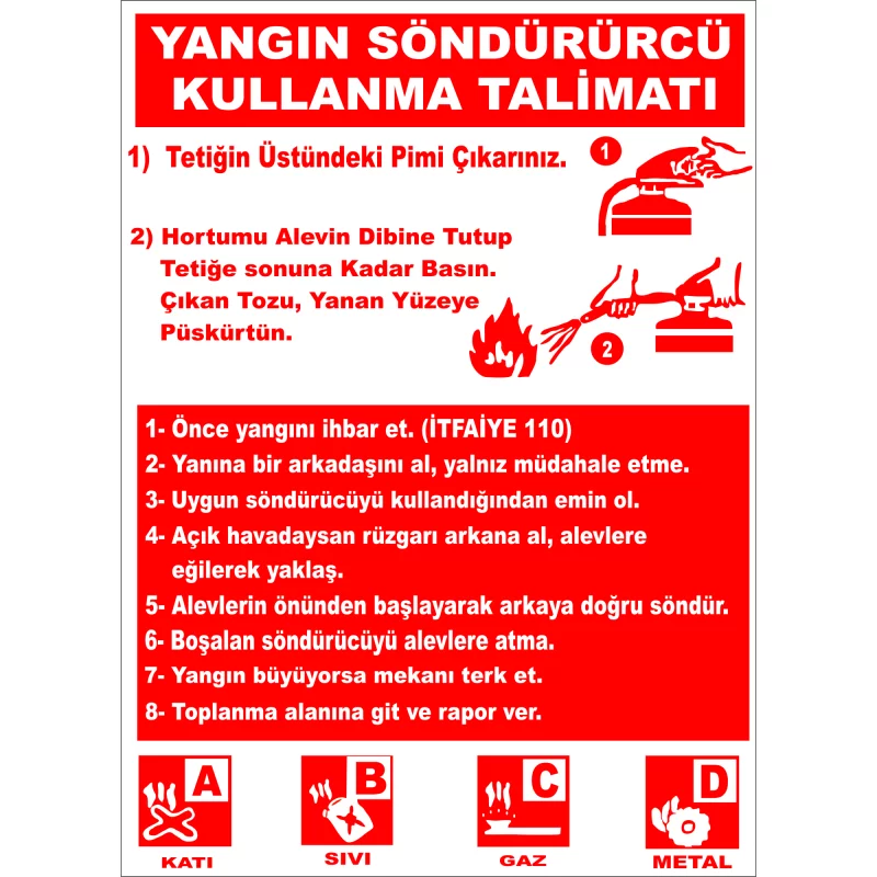 35X50 - Yangın Söndürücü Kullanma Talimatı