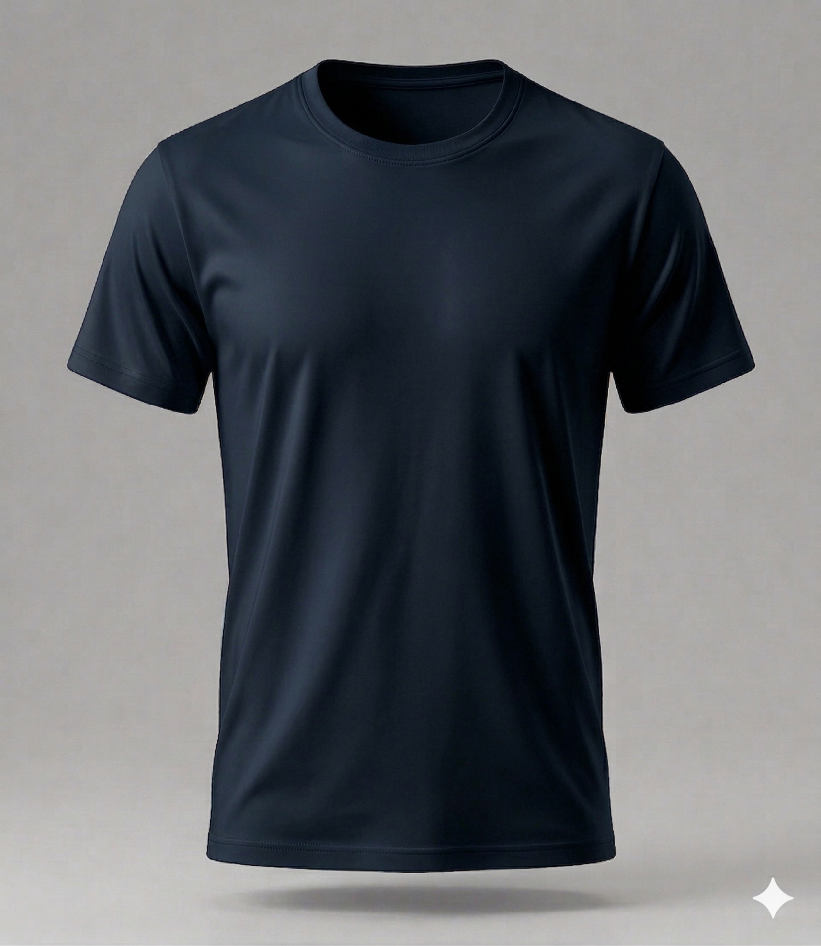 Lacivert Bisiklet Yaka T-Shirt
